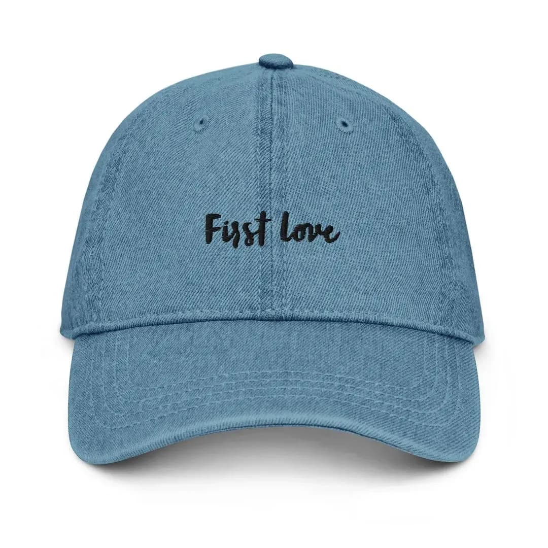 'First love' Denim Baseball Hat